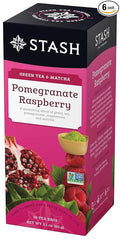 Stash Tea Pomegranate Raspberry Green Tea - Caffeinated Non-GMO Project Verified Premium Tea with No Artificial Ingredients 30 Count (Pack of 6) - 180 Bags Total