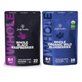 Jungle Powders Freeze Dried Whole Black Raspberries 3.2oz &amp Organic Wild Blueberries 4oz – No Sugar Added Dehydrated Berries for Baking Smoothies Snacks &amp Toppings