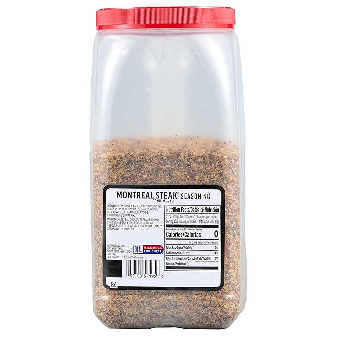 McCormick Grill Mates Montreal Steak Seasoning 7 lb - One 7 Pound Container Montreal Steak Rub Seasoning Ideal for Steaks Ribs Burgers and Vegetables for a Zesty Flavor