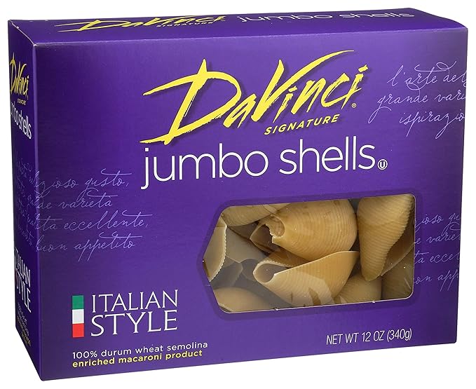 DaVinci Signature Jumbo Shells Pasta 12 Ounce Boxes (Pack of 12)