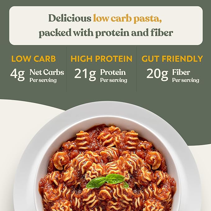 Chef’s Kiss Low Carb Radiatori | 4g Net Carbs 21g Protein | Keto Friendly Low Glycemic Pasta Made from Lupins | Gluten Free High Protein | No Gums | Keto Pasta Alternative | Non GMO | 2-pack (8oz)