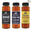 HONEY FEAST Coffee Lovers Honey Trio – Includes 12oz Bourbon Spiced Rum and Orange Blossom Honey – Perfect for Coffee Tea Lattes and Gourmet Gifting