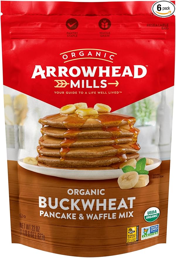 Arrowhead Mills Buckwheat Pancake &amp Waffle Mix 22 oz Bag (Pack of 6)