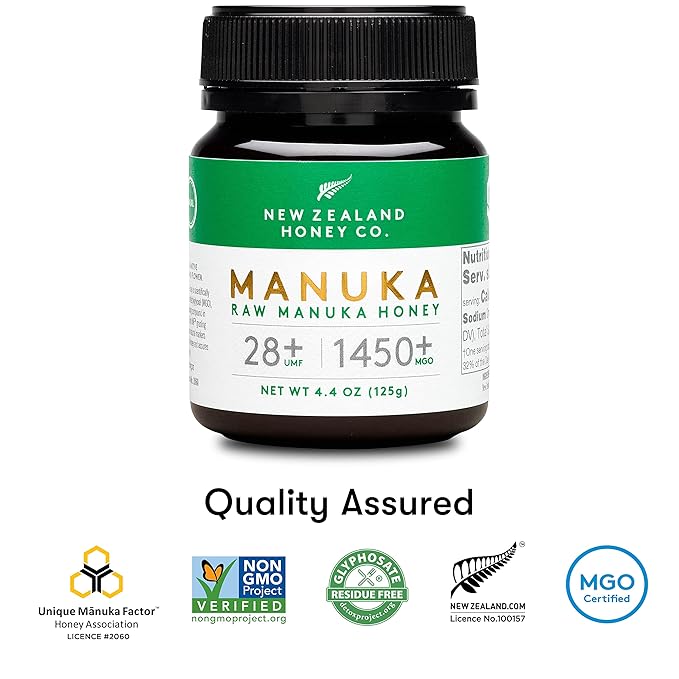 New Zealand Honey Co. Raw Manuka Honey UMF 28+ | MGO 1450+ 4.4 oz &amp UMF 26+ | MGO 1282+ 4.4 oz