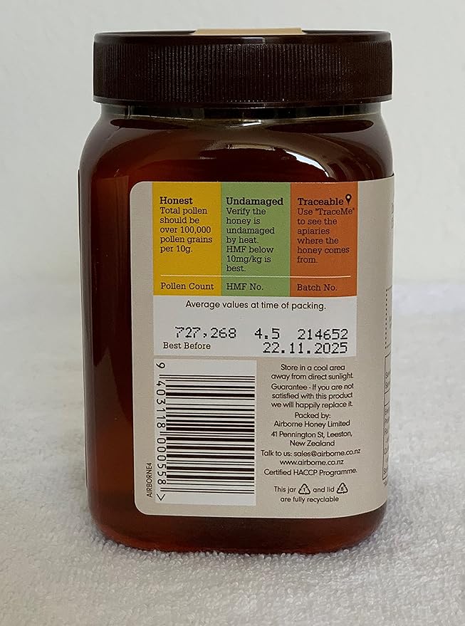Airborne (New Zealand) Multifloral Honey 500g/1.1lbs