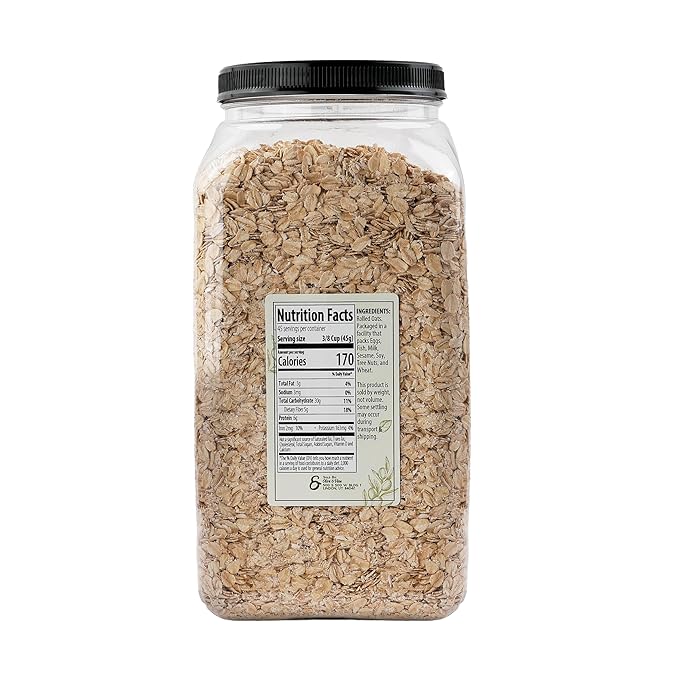 Olive &amp Vine Rolled Oats Nutty Flavor For Breakfast &amp Baking Rich Tradition Authentic Taste For Global Recipes (4.5 Pound)
