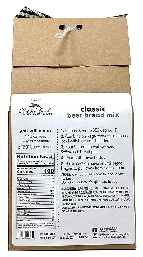 Rabbit Creek Beer Bread Mix Variety Pack of 2 – Classic Beer Bread and Italian Herb Beer Bread Mix Easy to Make Breadmaker Not Needed