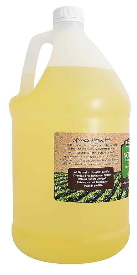Healthy Harvest Non-GMO Gourmet Soybean Cooking Oil - Healthy Cooking Oil for Cooking Baking Frying &amp More - Naturally Processed to Retain Natural Antioxidants {One Gallon - 128 oz.}