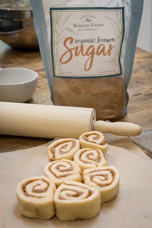 Organic Brown Sugar Bulk Resealable bag (3lb) - raw Light Brown sugar for Baking Kitchen sweetener Glazes &amp More - Made with Organic Molasses for a Sweet and Flavorful Taste