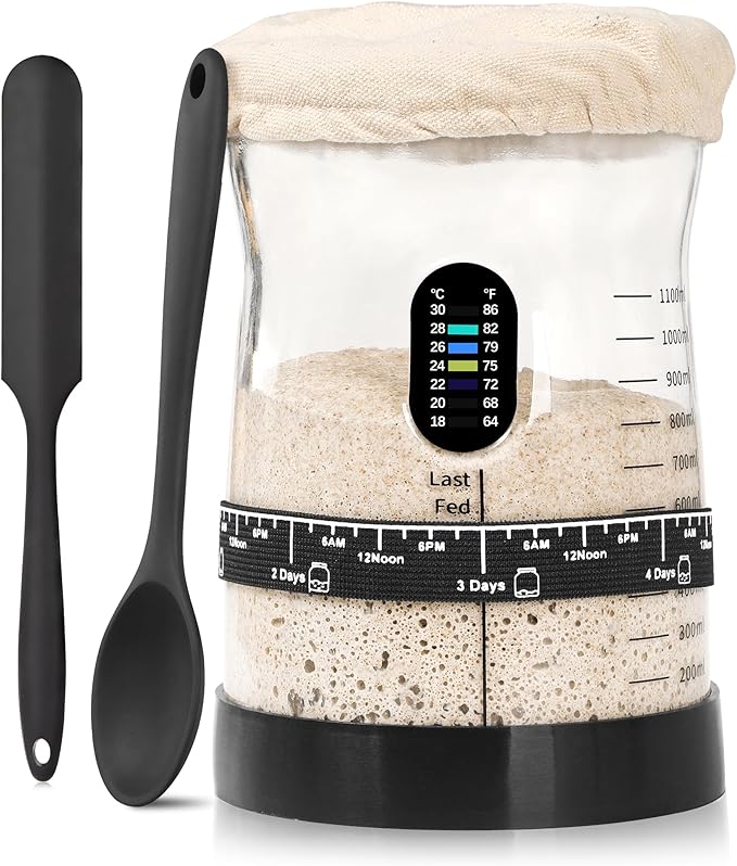 Sourdough Starter Kit -50 Oz Wide Bore and Large Capacity Sourdough Starter Jar- Perfect Sourdough Bread Baking Supplies Baking Gifts(1 Jar)