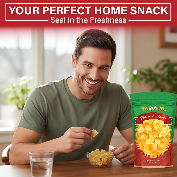 We Got Nuts Dried Pineapple Chunks | Freshly Packed Pineapple In A Perfectly Sealed Bag | Healthy Snack Full Of Vitamins Minerals Antioxidants Fibers &amp Enzymes | Kosher Certified Dried Fruit (5
