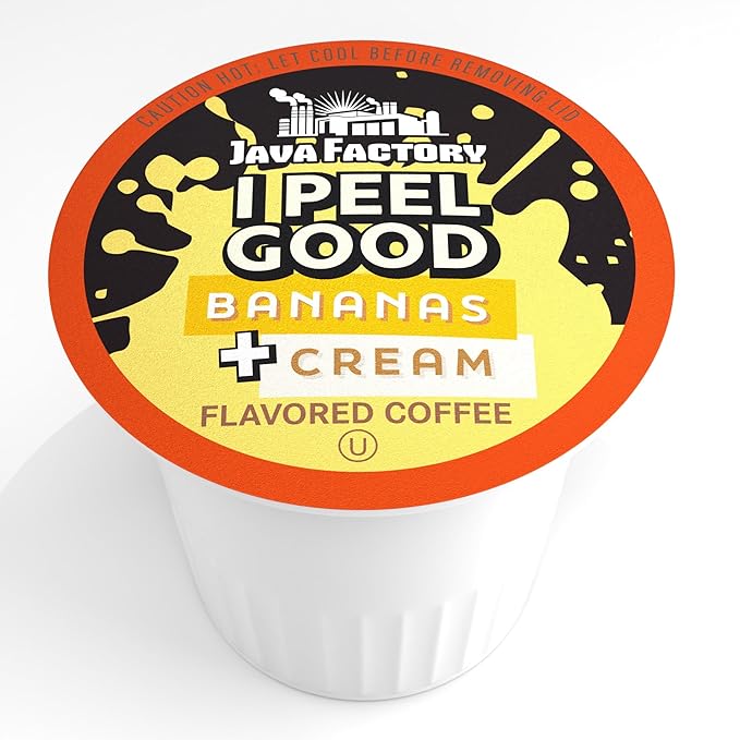 Java Factory Flavored Coffee Pods I Peel Good Banana Cream Compatible with K Cup Brewers 40 Count