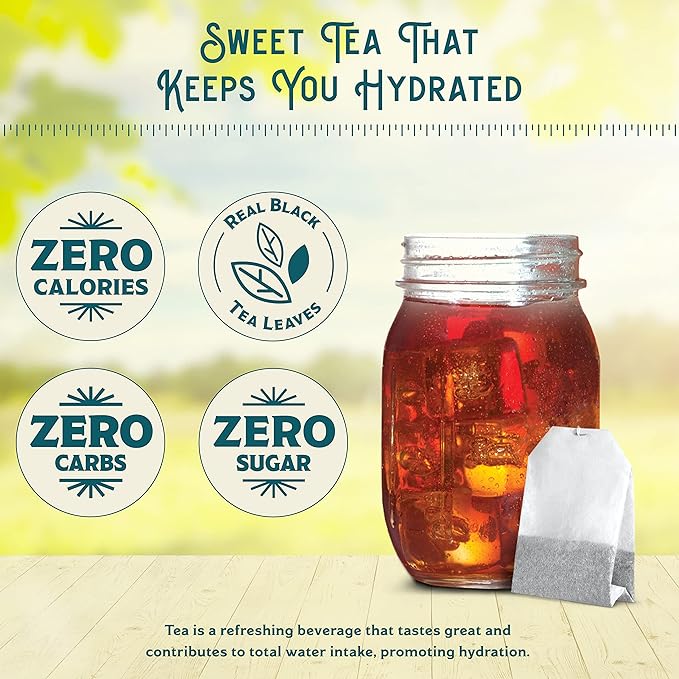 Southern Breeze Cold Brew Sweet Tea Half and Half Iced Tea with Black Tea and Zero Carbs Zero Sugar 20 Individually Wrapped Tea Bags Pack of 4