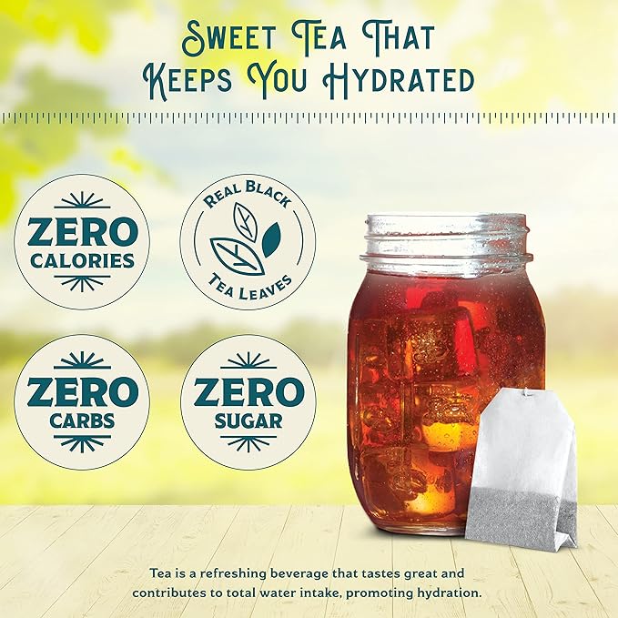 Southern Breeze Cold Brew Sweet Tea Variety Pack Iced Tea with Black Tea and Zero Carbs Zero Sugar 20 Individually Wrapped Tea Bags Pack of 4 Original Raspberry Peach and Half &amp Half