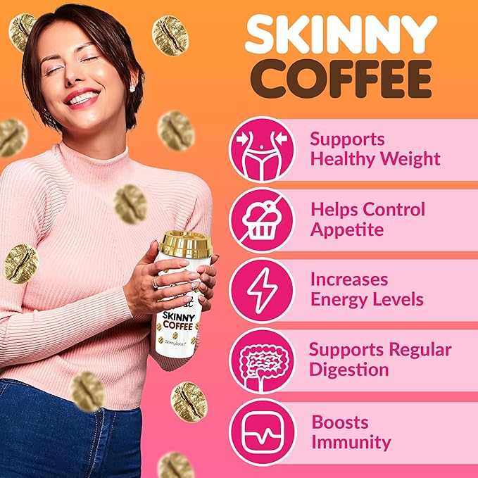 Skinny Boost 3 Pack Original Skinny Coffee - Helps in Instant Weight Loss &amp Detox Coffee - All Natural Sugar Free Vegan &amp Paleo Friendly