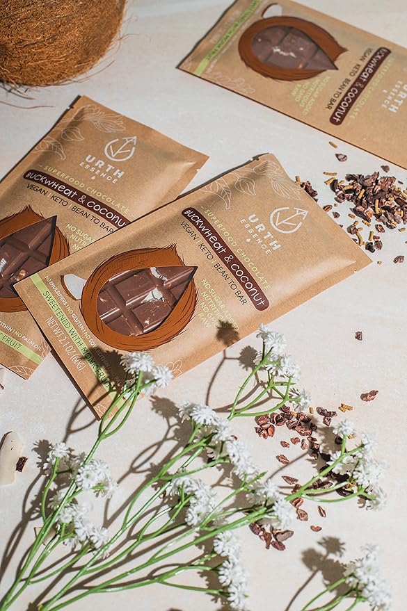 Urth Essence Sugar Free Chocolate Vegan Chocolate Bars | Keto Chocolate | Dairy Free Chocolate| Keto Friendly Food | Healthy Food Vegan Gifts| Organic Chocolate |Gluten Free Snacks (Milk Chocolate Coc