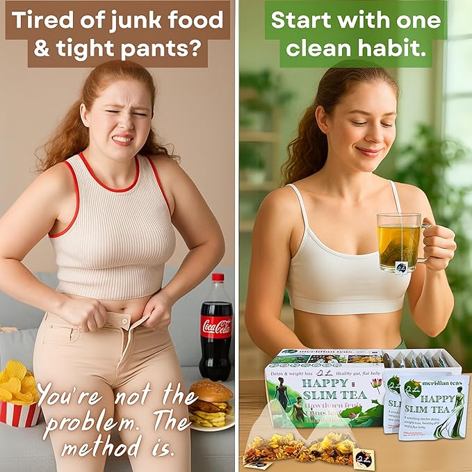 Dr. Lu’s Happy Slim Tea | 100% Natural Detox Tea for Body Balance &amp Shape | Colon Cleanse tea for Bloating &amp Digestion | 11 Inno-Cleanse Herbs incl. Hawthorn Lotus Leaf Burdock Dandelion |