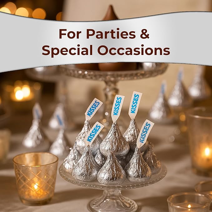 Milk Chocolate Kisses 20lb Pack of Milk Chocolate Individually Wrapped Ideal Silver Candy Bulk for Parties and Gatherings Perfect Kisses Chocolates for Candy Buffets Gift Baskets and Sweet Treats