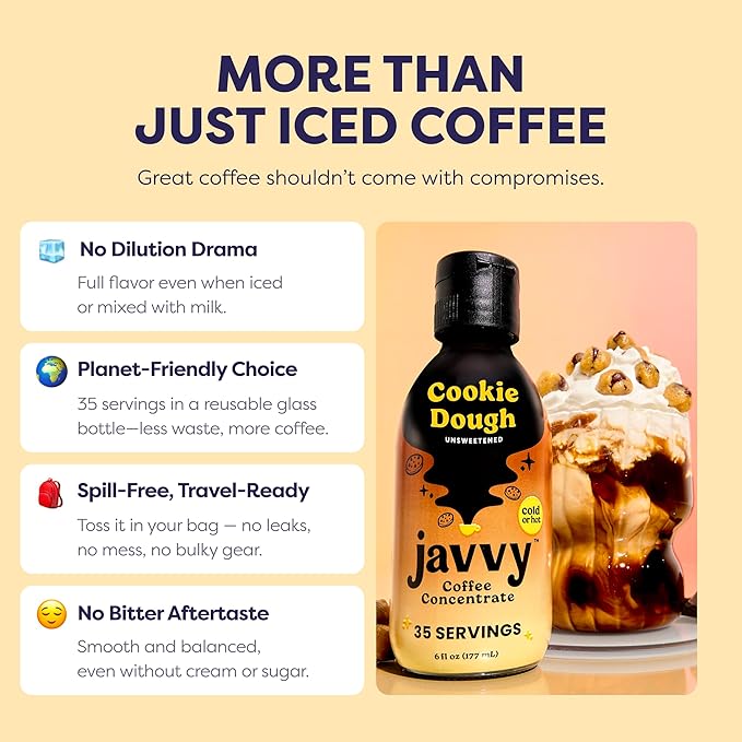 Coffee Concentrate - Limited Release Flavors - Cold Brew Coffee Perfect for Hot or Iced Instant Coffees Hot Drinks Cold Brew Concentrate 35 Servings - Cookie Dough