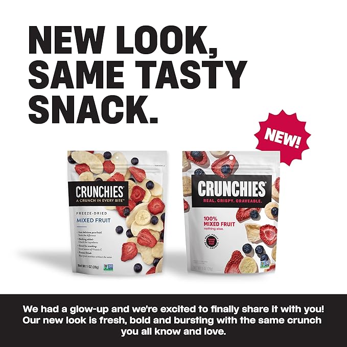 Crunchies Freeze-Dried Fruits 100% All Natural Crispy Fruit Non GMO and Kosher Resealable Freeze Dried Fruit Snack Packs Pack of 6 (Mixed Fruit)
