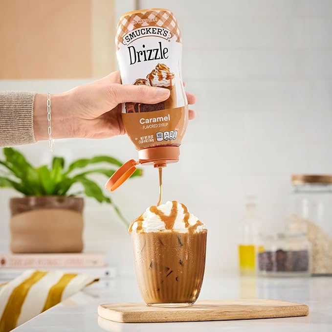 Smucker’s Drizzle Caramel Flavored Syrup 20 Oz. Squeeze Bottles (Pack of 12)