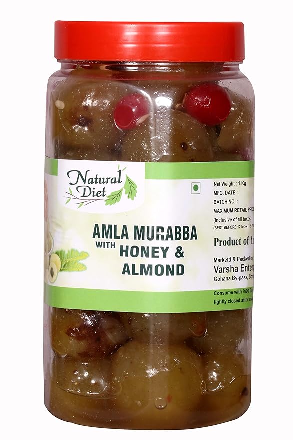 Natural Diet Honey AMLA MURABBA No Added Sugar 1Kg ||Traditional Taste || (A Return to The Natural and Ancient Food of Our Race)