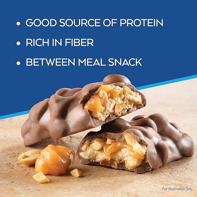 Atkins Soft Baked Blueberry Protein Bars 20 Count &amp Caramel Chocolate Nut Roll Snack Bars 16 Count Bundle