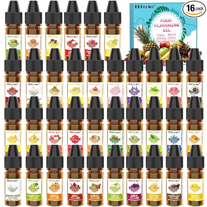 Food Flavoring Oil - Concentrated Candy Flavors 36 Liquid Lip Gloss Flavoring Oil Cotton Candy Pineapple Strawberry Flavor Oil for Baking Cooking Slime Making Drinks - 0.25 Fl Oz