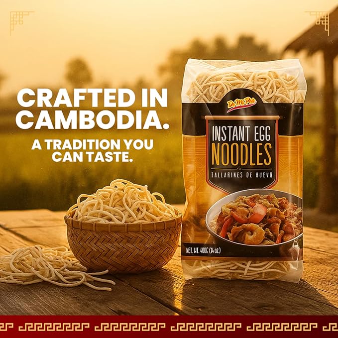 De Mi Pais Egg Noodles – Instant Egg Noodles for Soup Stir-Fry Pasta or Ramen Recipes Traditional Noodles Eggs Crafted in Cambodia Using Traditional Techniques for Rich Flavor – 14 oz | 3-Pack