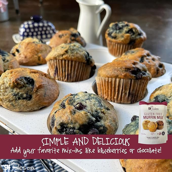 gfJules Certified Gluten Muffin Mix and Cornbread Mix | No Grit Non-GMO Vegan &amp Kosher | Voted #1 by Gluten Free &amp Celiac Consumers