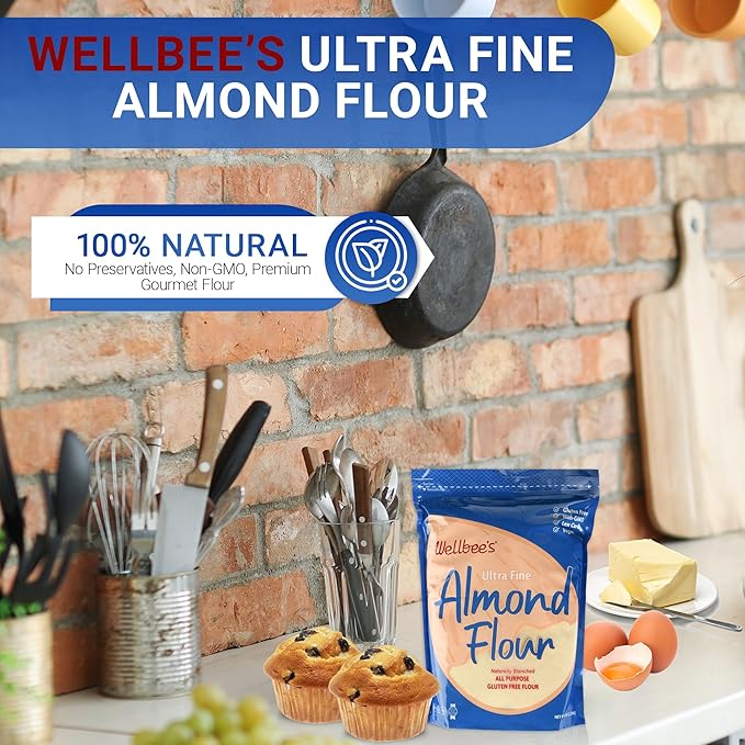 Wellbee's Almond Flour Extra Fine Gluten Free Blanched Low Carb All Purpose 2 lbs
