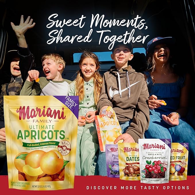 Mariani Ultimate Dried Apricots - 32oz Bulk Family Value Size Dried Fruit No Sugar Added Non-GMO Gluten-Free Resealable Pouch Great for Snacking &amp Baking Soft &amp Sweet Mediterranean Dry