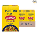 Barilla Protein+ (Plus) Penne Pasta 14.5 Ounce (Pack of 12) - plant based - Made from Lentils Chickpeas &amp Peas - Non-GMO Kosher Certified