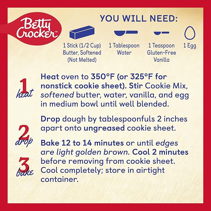 Betty Crocker Gluten Free Chocolate Chip Cookie Mix 19 oz. (Pack of 6)