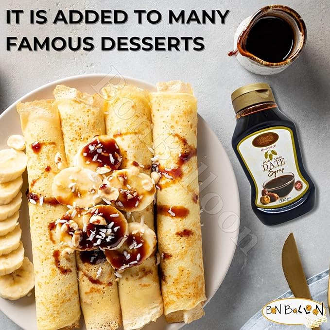 bonballoon Al Tahhan Dates Syrup Honey Molasses Egyptian Halal Pure Natural Black Strap Blackstrap Date Deps Sugar Premium Egypt Arab Non Gmo Kosher (1 Pack = 17.64 oz / 500 gm) الطحان دبس التمر حلال