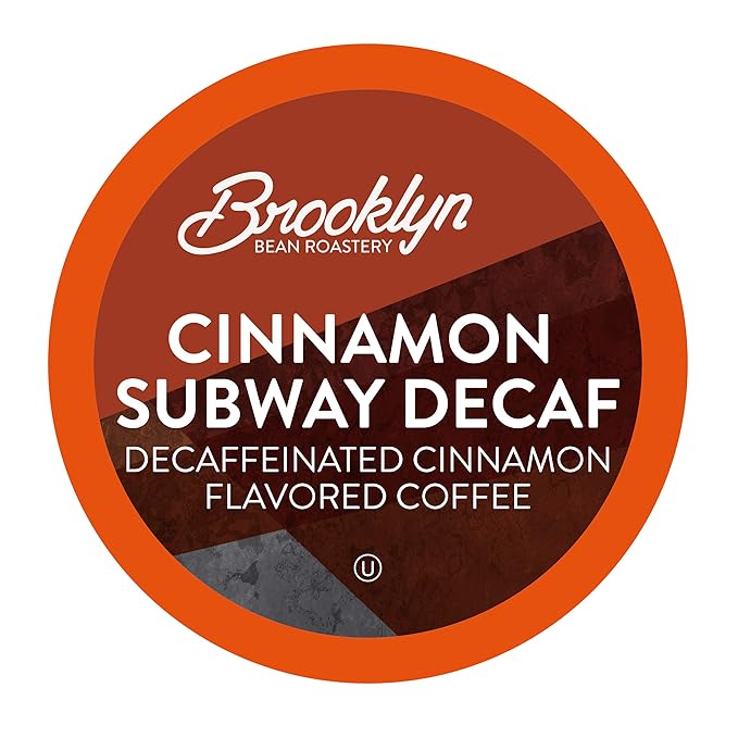Brooklyn Beans Decaf Coffee Pods Cinnamon Subway - Compatible with Keurig K Cup Brewers Including 2.0 Machines 40 Count Spicy and Sweet