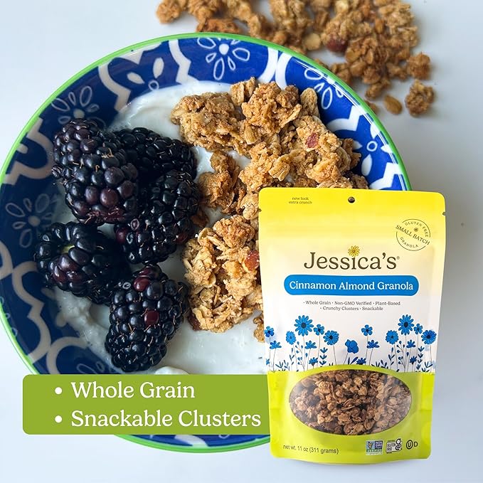 Jessica’s Cinnamon Almond Granola - Handmade Non-GMO Gluten-Free Whole Grain 11oz (3 Pack)