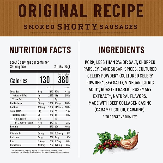 Duke's Original Hot and Spicy and Hatch Green Chile Smoked Shorty Sausages Variety Pack Easter Basket Stuffer for Men 2.5 oz each