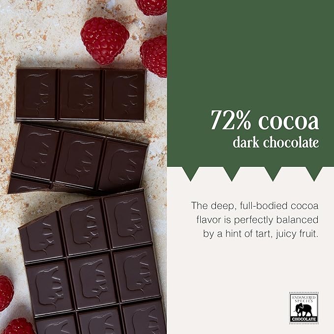 Endangered Species Dark Choc Bar Raspberries Grizzly (12x3 OZ)