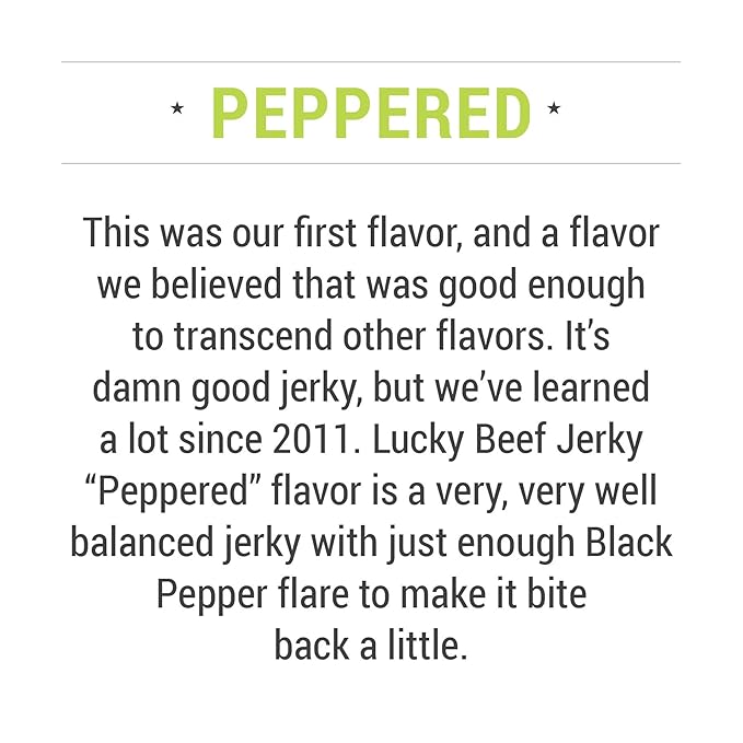 Lucky Beef Jerky - 3oz Slab (Peppered 12 Pack)