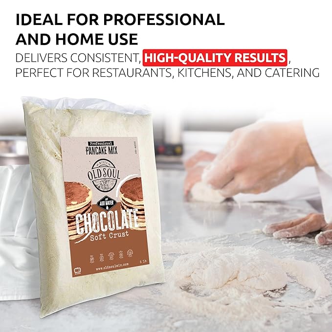 OldSoul Poffertjes Batter Mix | Dough Mix | Chocolate Flavor | 5 Lbs | 700 Mini Dutch Pancakes (5 Lbs Traditional)