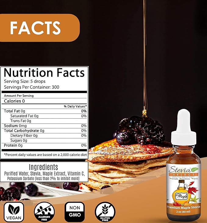Stevia Drops Butterscotch Pumpkin Spice &amp Maple Stevia Select Keto Coffee Sugar-Free Stevia Flavors Bundle (3) Pack