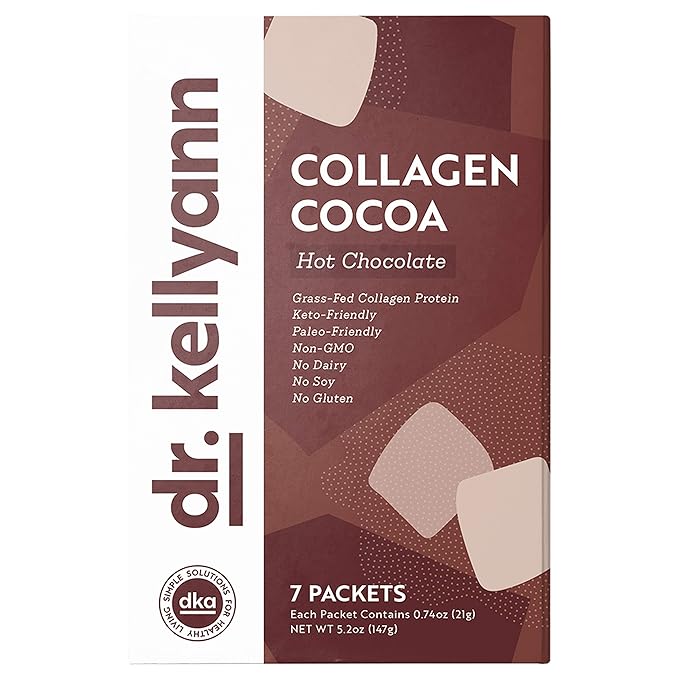 Dr. Kellyann Keto Cocoa Hot Chocolate Packets (7 Servings) – Grass-Fed Collagen &amp Coconut Milk Sugar-Free Keto-Friendly 1 Pack