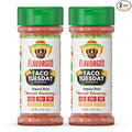 Flavor God 2 Bottles Taco Tuesday Seasoning Mix Natural Healthy Spice Blend For Grilling Chicken Beef Seafood Vegetables Salad Tacos Pizza Kosher Gluten &amp Dairy Free Vegan Keto Friendly