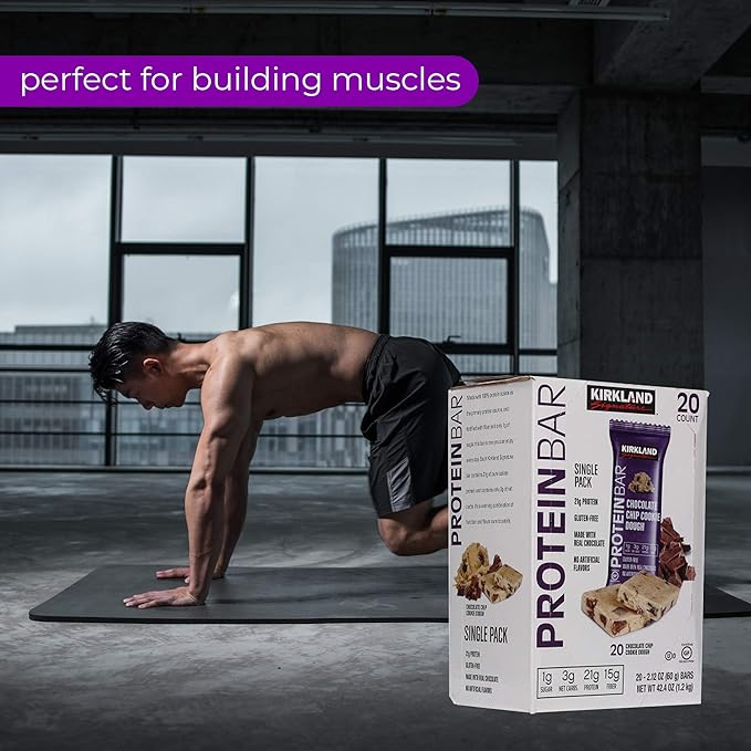 Kirkland Signature Protein Bars Chocolate Chip Cookie Dough 20-count 2.12OZ