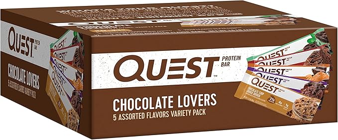 Quest Chocolate Lovers &amp Peanut Butter Protein Bars Variety Pack High Protein Gluten Free 12 Count