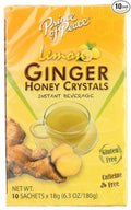 Prince Of Peace Lemon Ginger Honey Crystals Instant Tea Decaffeinated 10 Bags (Pack Of 6)