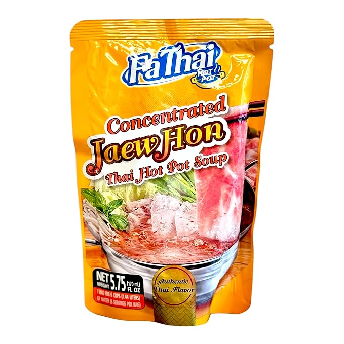 AquaNation Listing For Fa Thai Concentrated Jaew Hon Thai Hot Pot Soup Base – Authentic Thai Flavor Product of Thailand Perfect for Hotpot Sukiyaki Rice Noodles and BBQ - 5.75oz (170ml) (Pack of