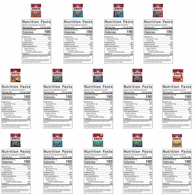 David Sunflower Seeds Variety Pack - 11 Unique Flavors - 5.25 Ounces Per Bag - With Extra Large Mighty Merchandise Bag Clip