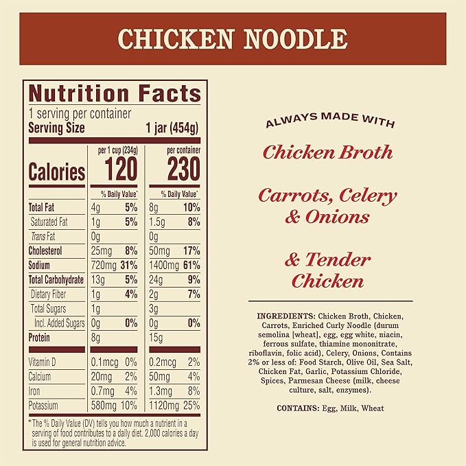 Rao's Homemade | Chicken Noodle Soup | 16oz | Pack of 6